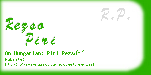 rezso piri business card